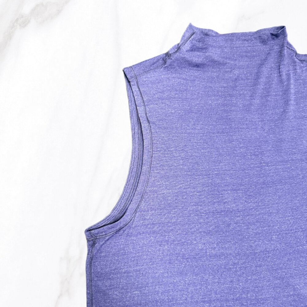 Lululemon‎ Women's Dusty Purple Twist & Reach Mock Neck Open Back Tank, Size 10 - Picture 4 of 7